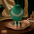 Diamond-Inspired Necklace & Earrings Set