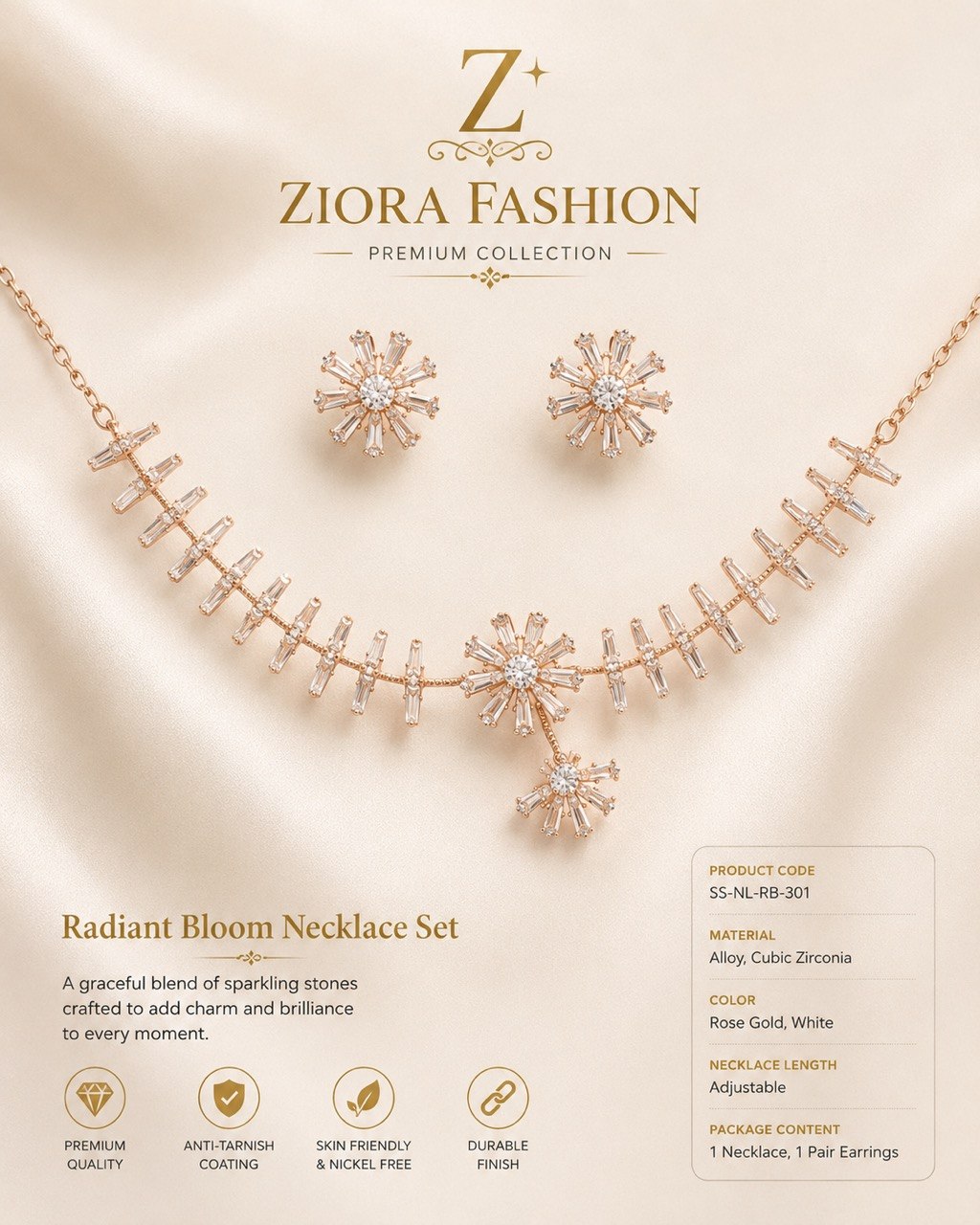 Radiant Bloom Necklace Set