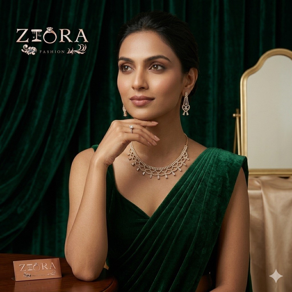 Diamond-Inspired Necklace & Earrings Set