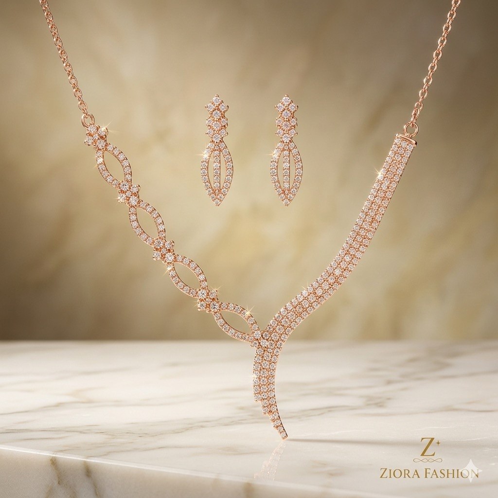 Ziora Radiance Curve Necklace Set