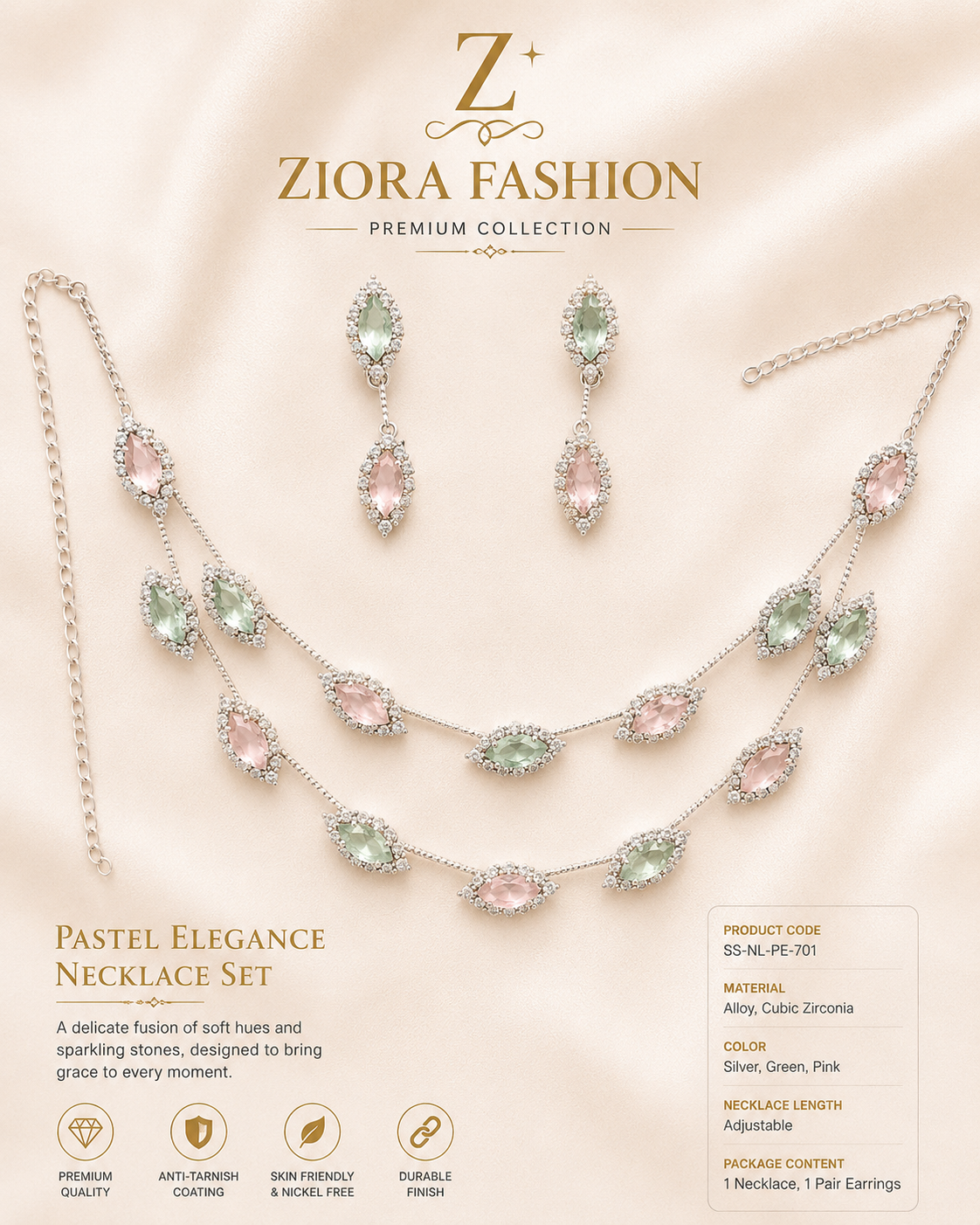 Pastel Elegance Necklace Set